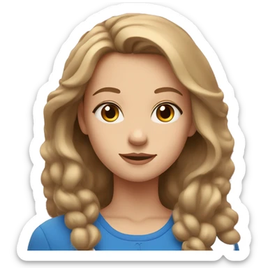 girl with blue eyes and light brown hair against the backdrop of Red Square sticker