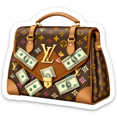 Louis Vuitton purse with dolars sticker