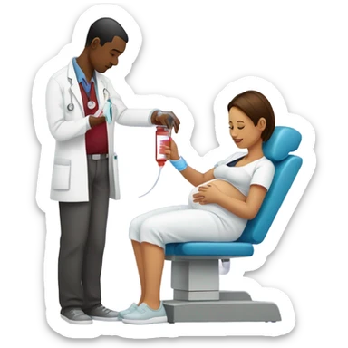 pregnant women having blood drawn sticker