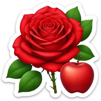 rose and apple sticker