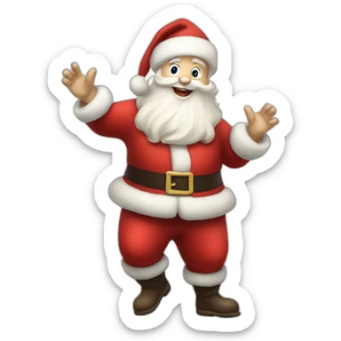 dancing pale skin santa claus full body sticker