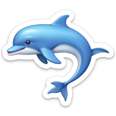 playful blue dolphin jumping sticker