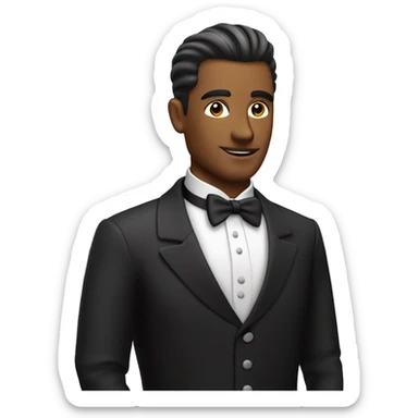 a gentleman with a slick back hair very elegant sticker