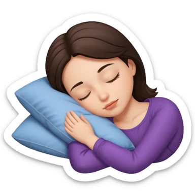 Brunette girl sleeping sticker