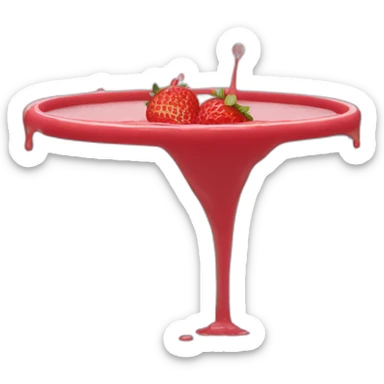 A swimming pool of strawberry sauce sticker