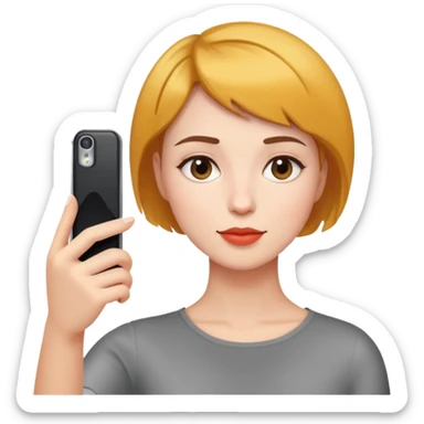 woman taking a selfie, short hair sticker