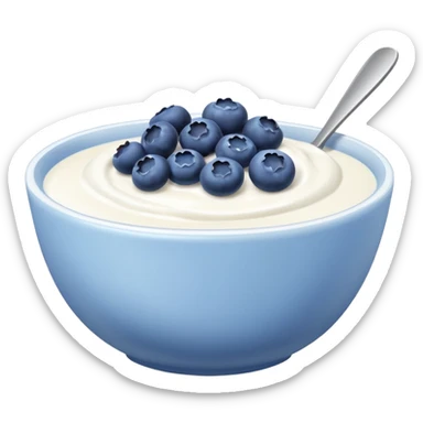 create a bowl with iogurt and berries emoji ios style only blueberries and no soup sticker