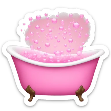 Pink bathtub filled with pink bubbles  sticker