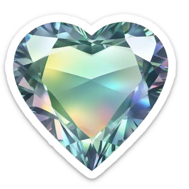 Heart shaped 56-carat iridescent diamond sticker