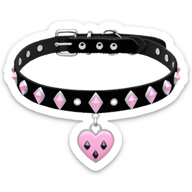 BLACKPINK-inspired gothic choker , no hearts, black and pink, cute, remove background sticker