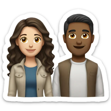 Brunette couple sticker