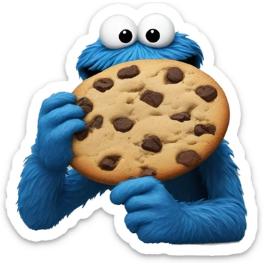 Cookie Monster eating cookies  sticker