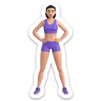 athletic woman standing pose sticker