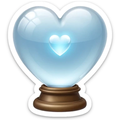 crystal ball themed white heart sticker