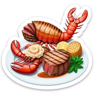 Surf and turf dinner  sticker