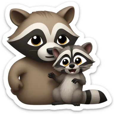 raccoon with beaver sticker