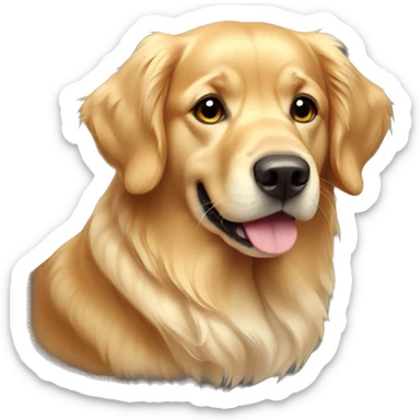 bow golden retriever sticker