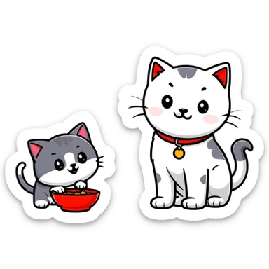 Dog and cat food eat sticker