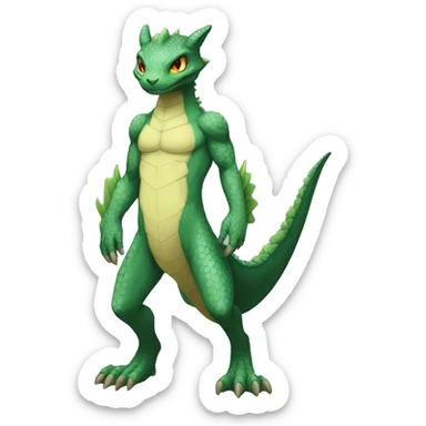Anthro Sona Fakemon Reptilian Draco Full Body sticker