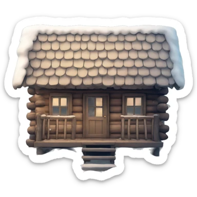 Nordic cabin with snow sticker