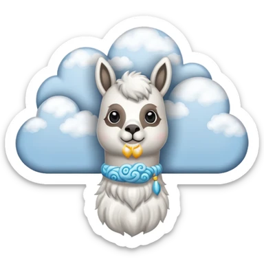 cloud patterned lama sticker