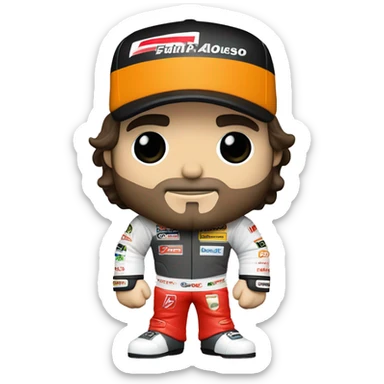 Formula 1 driver Fernando Alonso Funko Pop sticker