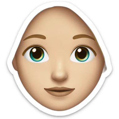 One white girl with long straight light brown hair and turquoise eyes sticker