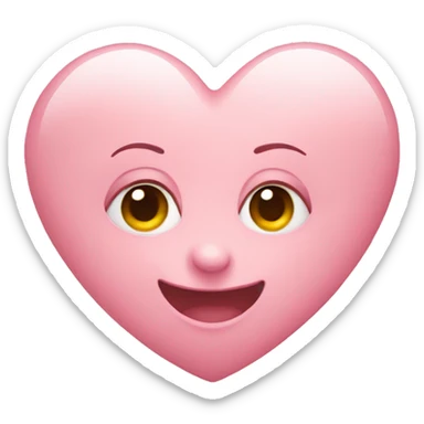 Baby pink heart with face smile sticker