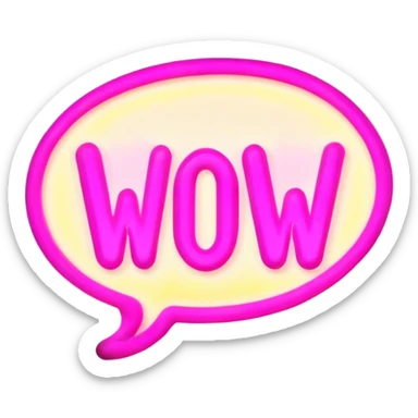neon sign "wow" sticker