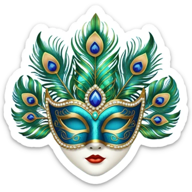 Peacock Gatsby Mask sticker