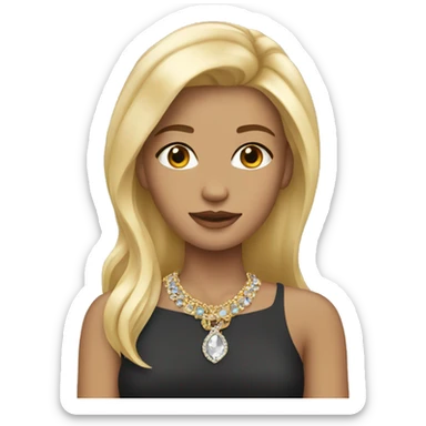 blonde girl with jewelry sticker