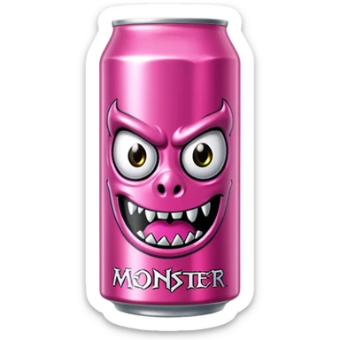 Pink monster energy drink with the logo of original monster company energy drink do not add the face in it just normal monster can  sticker