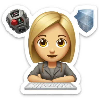 polish woman doing angular development sticker