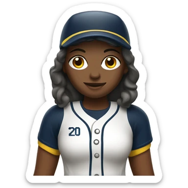 Softball player sticker
