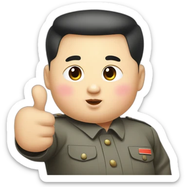fat and cute Kim jong un giving you a thumbs up sticker
