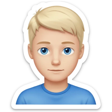 Cool boy with blue sticker