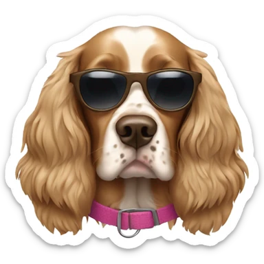 Cockerspaniel wearing sunglasses sticker