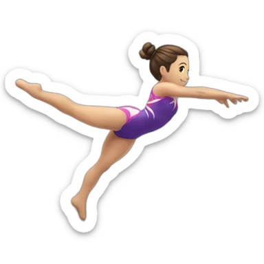 Gymnast on beam sticker