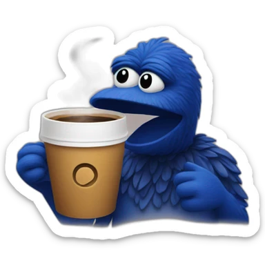 Grover with coffee sticker