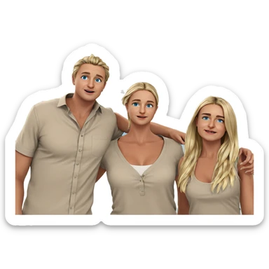 blonde girl with blue eyes sticker