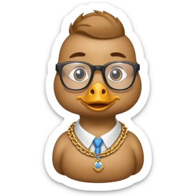 Goose that’s wearing glasses and chain and has fresh haircut sticker