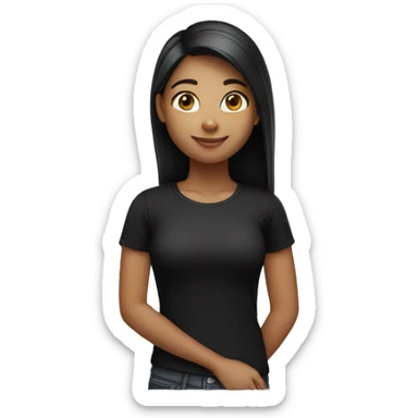 Girl in black shirt  sticker