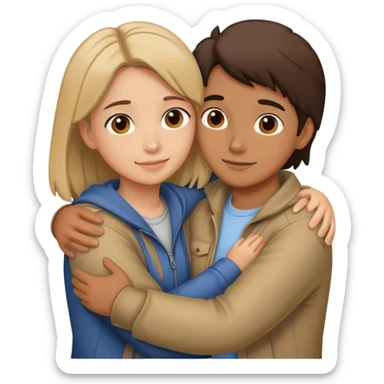 two friends hugging each other warmly sticker