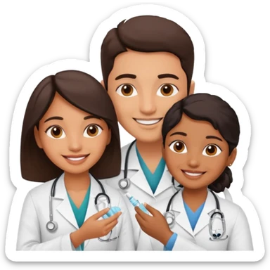 doctor makes a vaccine to woman
 sticker