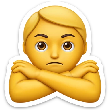 Mad emoji crossing arms sticker