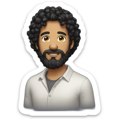men with black curly hair and beard become developpement web god sticker