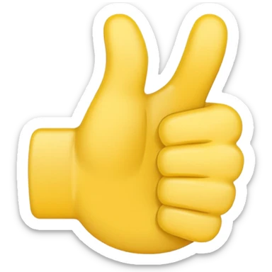 thumbs up emoji outlined in white sticker