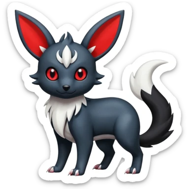 Umbreon-Poochyena-Absol-Minccino-Zangoose-fusion-hybrid-creature  sticker