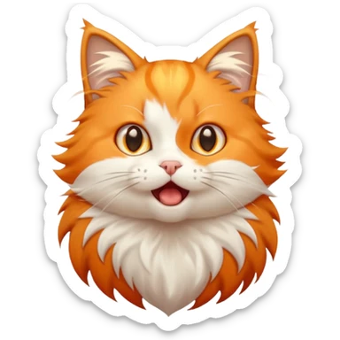 A very cute cat that got shocked from electricity, lightning around it sticker