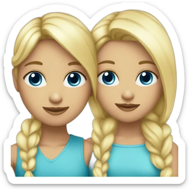 two blond blue eyed besties  sticker